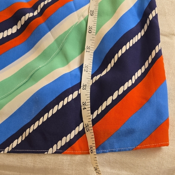Lilly Pulitzer Silk Striped Mini Dress - Blue, Orange, Green, White - Picture 16 of 16